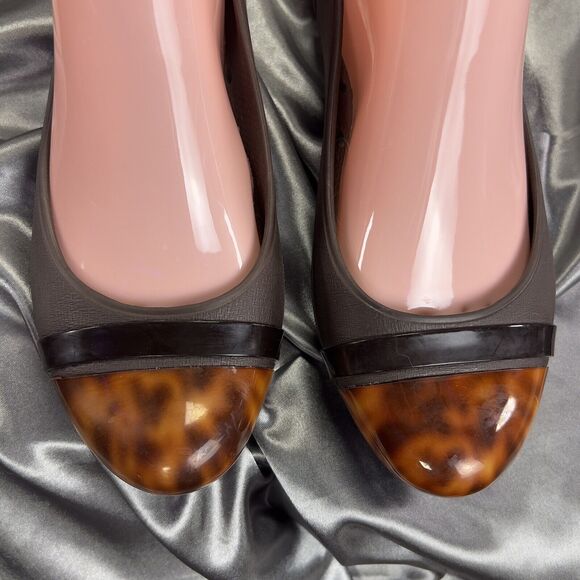 Crocs Ballet Flats Women's 7 Tortoise Cap Toe Casual Slip On Brown Spring Shoes - Picture 6 of 16